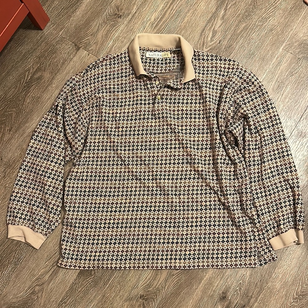 XL - M/L NATURALIFE Long Sleeve Polo Shirt